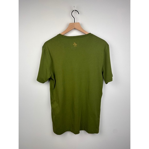 Original Penguin Men's Olive Green Penguin Graphic Print Crew Neck T-Shirt - Picture 2 of 8